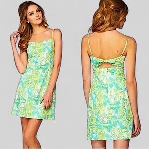 Lily Pulitzer McCallum Floral mini dress green/blue size 0. EUC